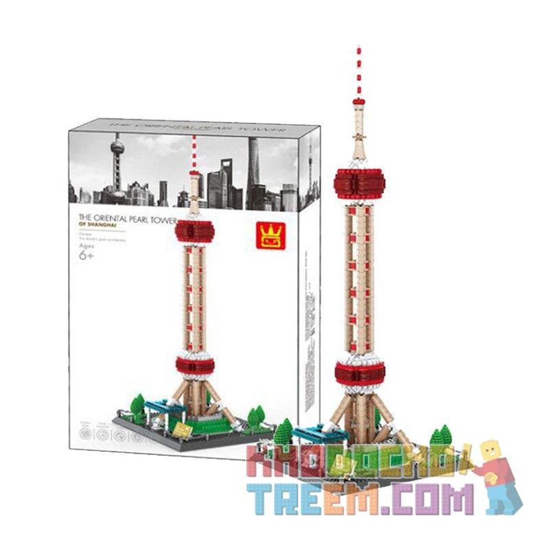 WANGE 5224 non  THÁP HÒN NGỌC PHƯƠNG ĐÔNG bộ đồ chơi xếp lắp ráp ghép mô hình Creator THE ORIENTAL PEARL TOWER-CHINA Sáng Tạo 1109 khối