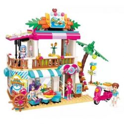 Enlighten 2021 Qman 2021 non  NHÀ HÀNG BÊN BỜ BIỂN bộ đồ chơi xếp lắp ráp ghép mô hình  CHERRY Các Bạn Gái 527 khối