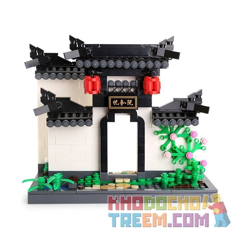 WANGE 3313 non  CỔNG SÂN KIỂU TRUNG HOA bộ đồ chơi xếp lắp ráp ghép mô hình Creator THE COURTYARD OF HUI-STYLE ARCHITECTURE Sáng Tạo 486 khối