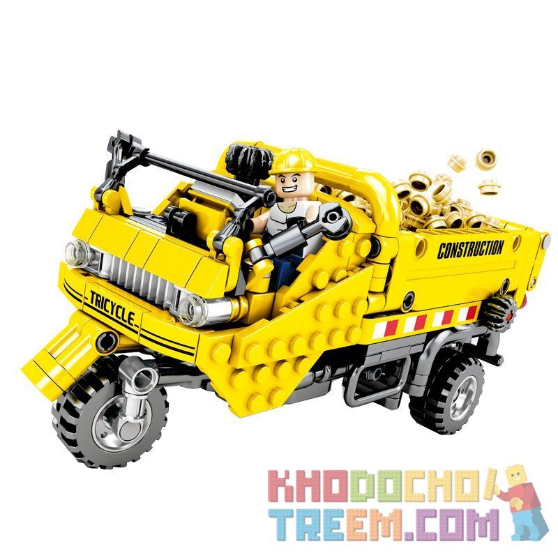 SEMBO 701350 non  XE TẢI 3 BÁNH bộ đồ chơi xếp lắp ráp ghép mô hình  TECHNIQUE Kỹ Thuật Công Nghệ Cao Mô Hình Phương Tiện 491 khối