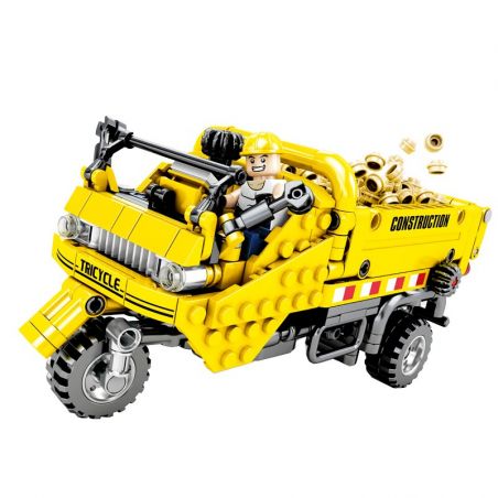 SEMBO 701350 non  XE TẢI 3 BÁNH bộ đồ chơi xếp lắp ráp ghép mô hình  TECHNIQUE Kỹ Thuật Công Nghệ Cao Mô Hình Phương Tiện 491 khối