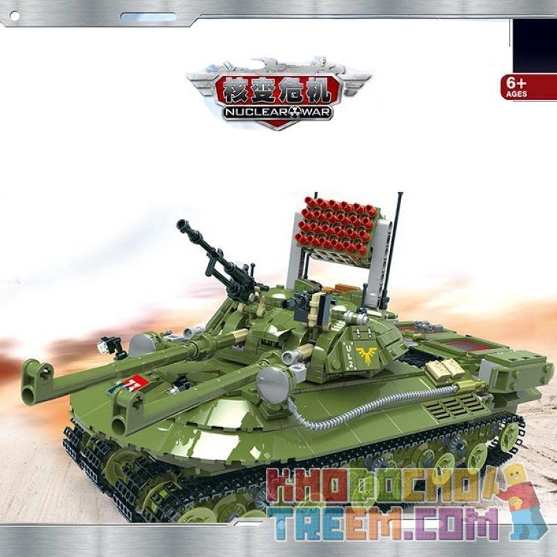CAYI 2013 non  279 XE TĂNG HẠT NHÂN KỸ THUẬT bộ đồ chơi xếp lắp ráp ghép mô hình Nuclear War Chiến Tranh Hạt Nhân 1517 khối