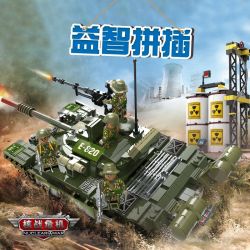 CAYI 2012 non  XE TĂNG CHIẾN ĐẤU T72 bộ đồ chơi xếp lắp ráp ghép mô hình Nuclear War NUCLEAR WAR T72 MAIN BATTLE TANK Chiến Tranh Hạt Nhân 1028 khối