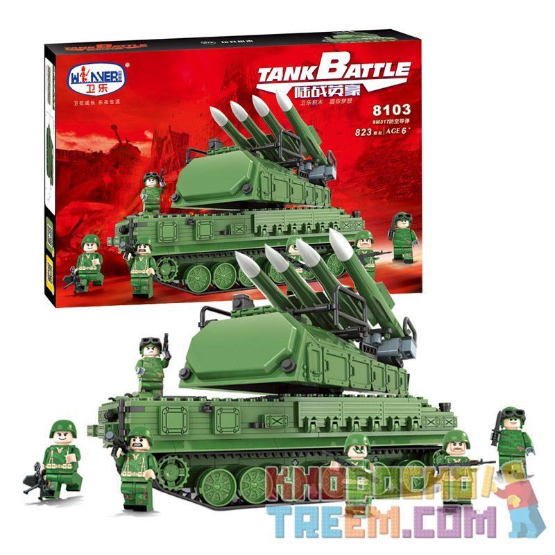 Winner 8103 non  XE TĂNG PHÒNG KHÔNG bộ đồ chơi xếp lắp ráp ghép mô hình Tank Battle TANKBATTLE Xe Tăng Đối Đầu 823 khối
