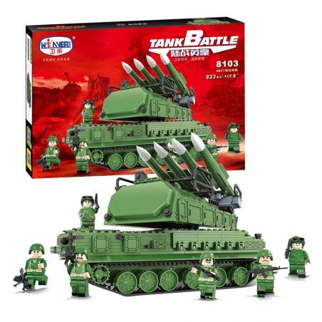 Winner 8103 non  XE TĂNG PHÒNG KHÔNG bộ đồ chơi xếp lắp ráp ghép mô hình Tank Battle TANKBATTLE Xe Tăng Đối Đầu 823 khối