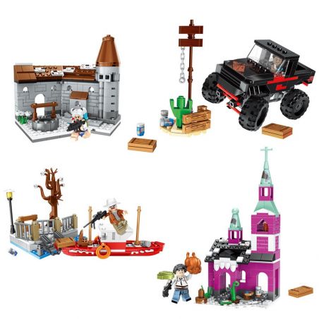 LELE 36066 non  TRẬN CHIẾN SINH TỒN bộ đồ chơi xếp lắp ráp ghép mô hình Pubg Battlegrounds Bắn Súng 734 khối