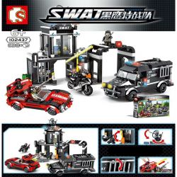 SEMBO 102437 non  BẢO VỆ ĐỒN CẢNH SÁT bộ đồ chơi xếp lắp ráp ghép mô hình Swat Special Force Đặc Nhiệm 638 khối
