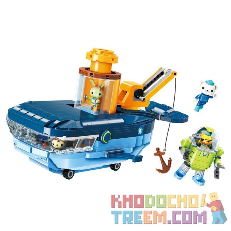 Enlighten 3714 Qman 3714 non  TÀU NGẦM CÁ VOI XANH bộ đồ chơi xếp lắp ráp ghép mô hình Octonauts Thám Hiểm Đại Dương 630 khối