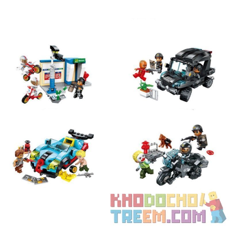 Enlighten 1926 Qman 1926 non  ĐỘI CẢNH SÁT ĐẶC NHIỆM bộ đồ chơi xếp lắp ráp ghép mô hình Police BATTLE FORCE 569 khối