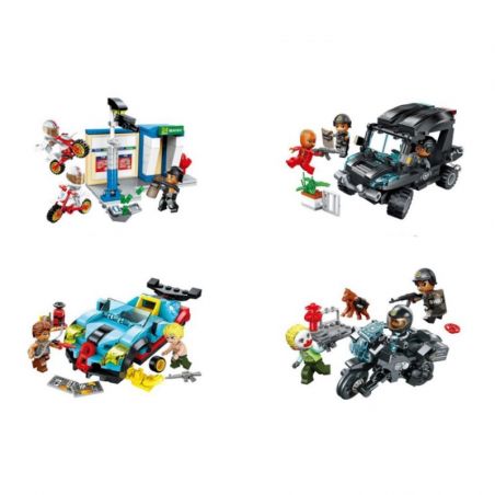 Enlighten 1926 Qman 1926 non  ĐỘI CẢNH SÁT ĐẶC NHIỆM bộ đồ chơi xếp lắp ráp ghép mô hình Police BATTLE FORCE 569 khối