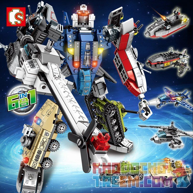 LIMO TOY KB087 SEMBO 103104 103099 103100 103101 103102 103103 non  TÀU NGẦM TRỰC THĂNG XE BỌC THÉP TĂNG MÁY BAY CHIẾN KẾT HỢP THÀNH NGƯỜI bộ đồ chơi xếp lắp ráp ghép mô hình Transformers MECHA OF STEEL Robot Đại Chiến Người Máy Biến Hình 733 khối