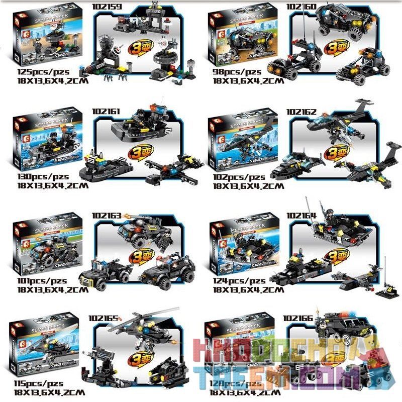 SEMBO 102159 102160 102161 102162 102163 102164 102165 102166 non  ĐỘI ĐẶC NHIỆM DIỀU HÂU ĐEN bộ đồ chơi xếp lắp ráp ghép mô hình Swat Special Force 915 khối