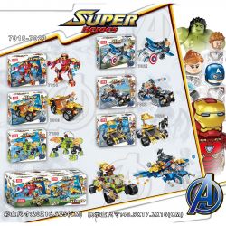 JISI 7018 7019 7020 7021 7022 7023 non  6 CHIẾN CƠ CỦA NGƯỜI SẮT ĐỘI TRƯỞNG MỸ THẦN SẤM HULK VÀ BÁO ĐEN bộ đồ chơi xếp lắp ráp ghép mô hình Marvel Super Heroes SUPERHEROES Siêu Anh Hùng Marvel 894 khối