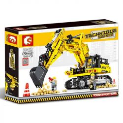 SEMBO 701802 non  MÁY XÚC bộ đồ chơi xếp lắp ráp ghép mô hình  TECHINQUE Kỹ Thuật Công Nghệ Cao Mô Hình Phương Tiện 841 khối