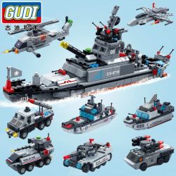 GUDI 8719 non  SIÊU HẠM ĐỘI 8 TÀU CHIẾN bộ đồ chơi xếp lắp ráp ghép mô hình Military Army SUPER SENTAI Quân Sự Bộ Đội 689 khối