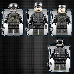 SEMBO 102407 non  ĐỘI ĐẶC NHIỆM BLACK HAWK BẢO VỆ NGÂN HÀNG bộ đồ chơi xếp lắp ráp ghép mô hình Swat Special Force 549 khối