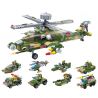 GUDI 8710 non  BIỆT ĐỘI KHÔNG CHIẾN TẬP HỢP 8 APACHE TRANG BỊ MÁY BAY TRỰC THĂNG bộ đồ chơi xếp lắp ráp ghép mô hình Military Army SUPER SENTAI Quân Sự Bộ Đội 648 khối