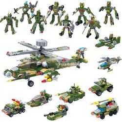 GUDI 8710 non  BIỆT ĐỘI KHÔNG CHIẾN TẬP HỢP 8 APACHE TRANG BỊ MÁY BAY TRỰC THĂNG bộ đồ chơi xếp lắp ráp ghép mô hình Military Army SUPER SENTAI Quân Sự Bộ Đội 648 khối