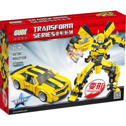 GUDI 8715 QIZHILE 31014 non  ROBOT BIẾN HÌNH BUMBLEBEE BẢN NÂNG CẤP bộ đồ chơi xếp lắp ráp ghép mô hình Transformers TRANSFORM SERIES Robot Đại Chiến Người Máy Biến Hình 584 khối