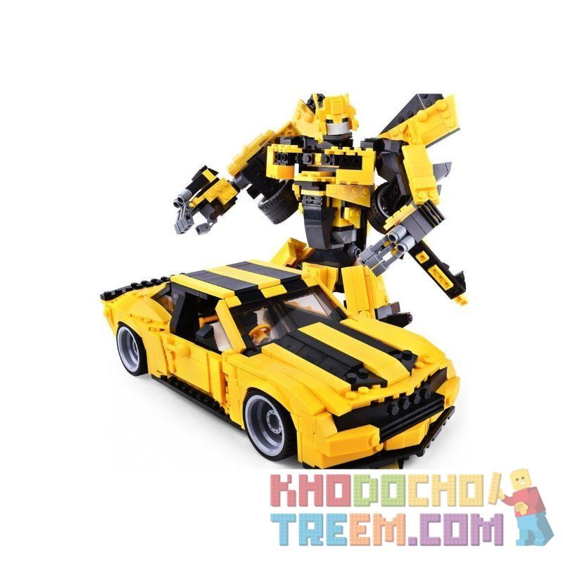 GUDI 8715 QIZHILE 31014 non  ROBOT BIẾN HÌNH BUMBLEBEE BẢN NÂNG CẤP bộ đồ chơi xếp lắp ráp ghép mô hình Transformers TRANSFORM SERIES Robot Đại Chiến Người Máy Biến Hình 584 khối