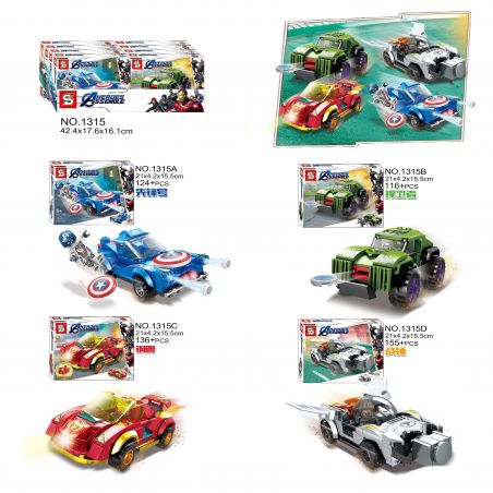 SHENG YUAN SY SY1315 1315 SY1315A 1315A SY1315B 1315B SY1315C 1315C SY1315D 1315D non  4 CHIẾN CƠ SIÊU ANH HÙNG bộ đồ chơi xếp lắp ráp ghép mô hình Super Heroes HEROES ASSEMBLE Siêu Nhân Anh Hùng 531 khối