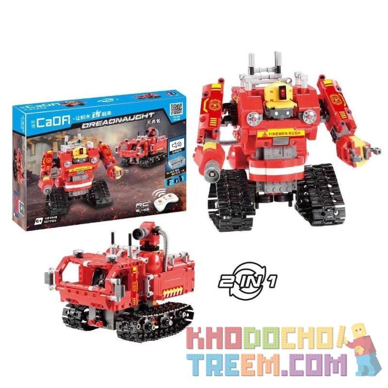 DOUBLEE CADA C51048 51048 non  ROBOT CỨU HỎA bộ đồ chơi xếp lắp ráp ghép mô hình  DREADNAUGHT Kỹ Thuật Công Nghệ Cao Mô Hình Phương Tiện 527 khối