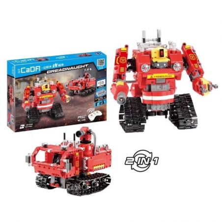 DOUBLEE CADA C51048 51048 non  ROBOT CỨU HỎA bộ đồ chơi xếp lắp ráp ghép mô hình  DREADNAUGHT Kỹ Thuật Công Nghệ Cao Mô Hình Phương Tiện 527 khối