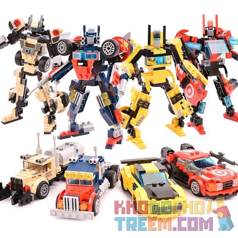 GUDI 8708A 8708B 8708C 8708D non  NGƯỜI MÁY BIẾN HÌNH 4 CỦA ĐOÀN QUÂN OPTIMUS bộ đồ chơi xếp lắp ráp ghép mô hình Transformers TRANSFORM SERIES Robot Đại Chiến Người Máy Biến Hình 490 khối