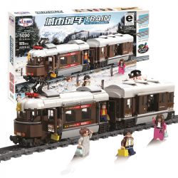 Winner 5090 non  TÀU ĐIỆN CHỞ KHÁCH 2 TOA bộ đồ chơi xếp lắp ráp ghép mô hình Trains Tàu Hỏa 923 khối