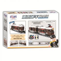 Winner 5090 non  TÀU ĐIỆN CHỞ KHÁCH 2 TOA bộ đồ chơi xếp lắp ráp ghép mô hình Trains Tàu Hỏa 923 khối