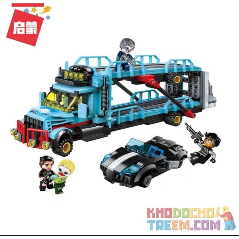 Enlighten 1929 Qman 1929 non  SĂN LÙNG NGƯỜI VẬN CHUYỂN bộ đồ chơi xếp lắp ráp ghép mô hình Police BATTLE FORCE Cảnh Sát 441 khối