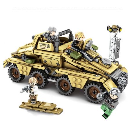 SEMBO 101341 non  XE BỌC THÉP CHIẾN ĐẤU bộ đồ chơi xếp lắp ráp ghép mô hình Empires Of Steel Đế Chế Thép 395 khối