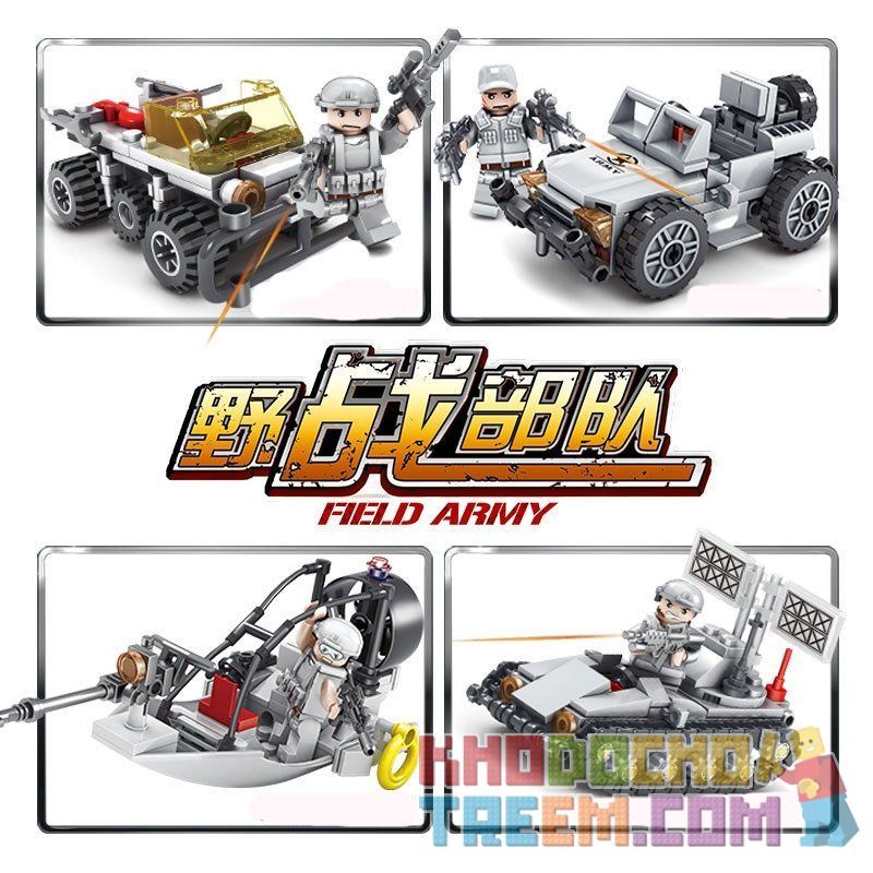 Kazi KY84051 84051 non  XE DÃ CHIẾN bộ đồ chơi xếp lắp ráp ghép mô hình Field Army Chiến Trường 393 khối