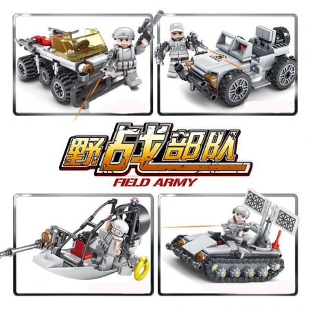 Kazi KY84051 84051 non  XE DÃ CHIẾN bộ đồ chơi xếp lắp ráp ghép mô hình Field Army Chiến Trường 393 khối