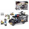 SEMBO 102348 non  ĐỘI ĐẶC NHIỆM BLACK HAWK VÀ XE CẢNH SÁT TÍCH HỢP THIẾT BỊ LIÊN LẠC bộ đồ chơi xếp lắp ráp ghép mô hình Swat Special Force 391 khối