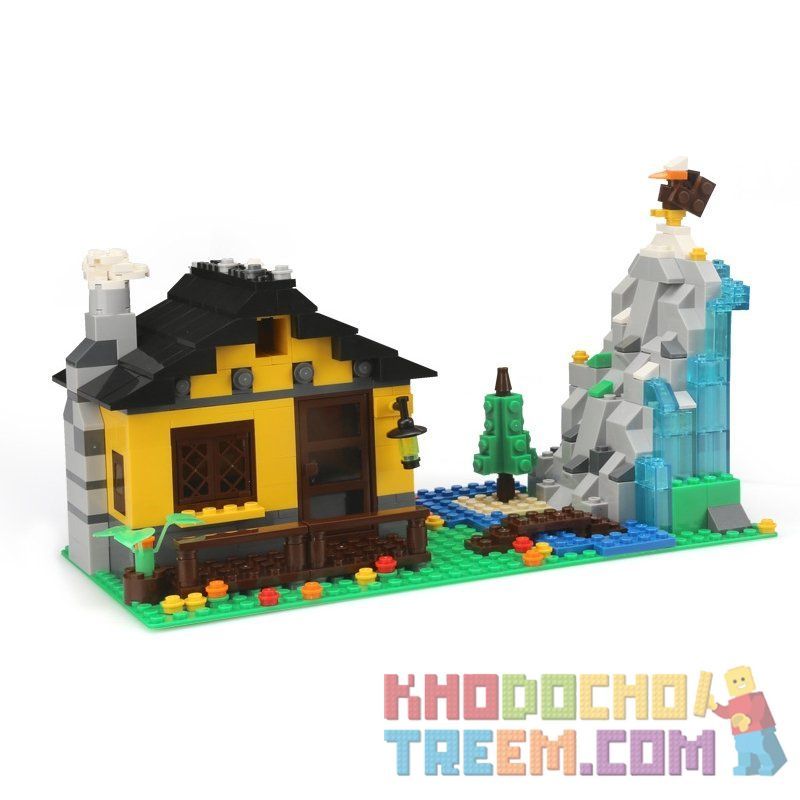 WANGE 3311 non  NGÔI NHÀ TRÊN NÚI bộ đồ chơi xếp lắp ráp ghép mô hình City MOUNTAIN HUT Thành Phố 389 khối