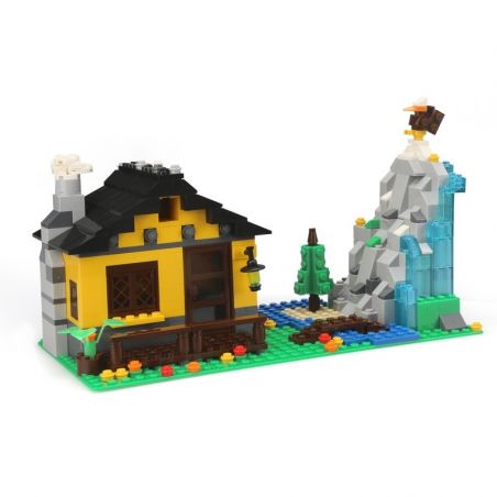 WANGE 3311 non  NGÔI NHÀ TRÊN NÚI bộ đồ chơi xếp lắp ráp ghép mô hình City MOUNTAIN HUT Thành Phố 389 khối