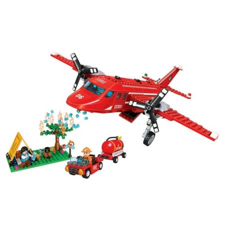 IBLOCK PL-920-128 920-128 PL920-128 Winner 7024 non  MÁY BAY CỨU HỎA bộ đồ chơi xếp lắp ráp ghép mô hình Fire Rescure FIRE BRIGADE 388 khối