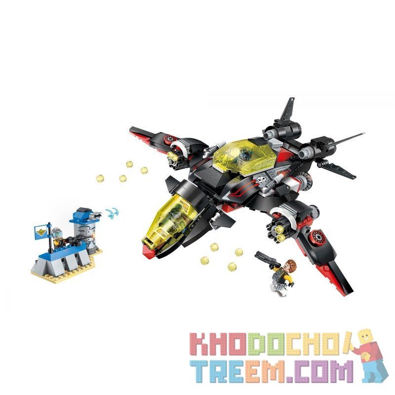 Enlighten 2716 Qman 2716 non  MÁY BAY NÉM BOM TIA CHỚP ĐEN bộ đồ chơi xếp lắp ráp ghép mô hình The High-Tech Era Kỷ Nguyên Công Nghệ Cao 381 khối