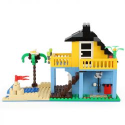 WANGE 3310 non  NHÀ NGHỈ MÁT NHÌN RA BIỂN bộ đồ chơi xếp lắp ráp ghép mô hình City SEAVIEW HOLIDAY HOME Thành Phố 386 khối