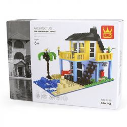 WANGE 3310 non  NHÀ NGHỈ MÁT NHÌN RA BIỂN bộ đồ chơi xếp lắp ráp ghép mô hình City SEAVIEW HOLIDAY HOME Thành Phố 386 khối