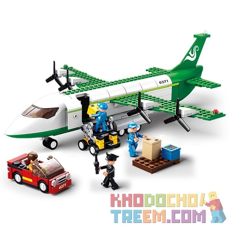 SLUBAN M38-B0371 B0371 0371 M38B0371 38-B0371 non  MÁY BAY CHỞ HÀNG bộ đồ chơi xếp lắp ráp ghép mô hình City AVIATION Thành Phố 383 khối