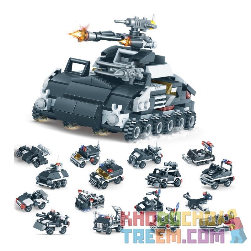 Kazi KY82027 82027 non  XE CHIẾN ĐẤU BỌC THÉP HẠNG NHẸ LỘI NƯỚC KIỂU 90 bộ đồ chơi xếp lắp ráp ghép mô hình Dragon Swat Team Đội Cảnh Sát Rồng 385 khối