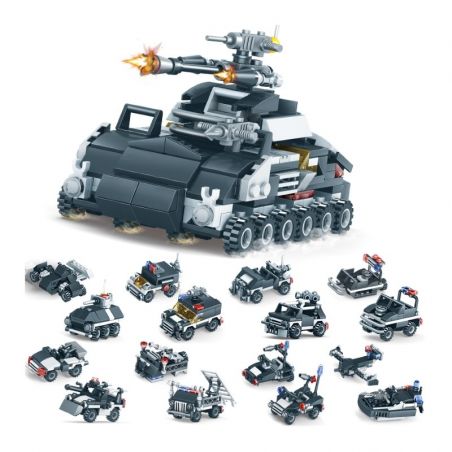 Kazi KY82027 82027 non  XE CHIẾN ĐẤU BỌC THÉP HẠNG NHẸ LỘI NƯỚC KIỂU 90 bộ đồ chơi xếp lắp ráp ghép mô hình Dragon Swat Team Đội Cảnh Sát Rồng 385 khối