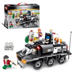 SEMBO 102367 non  XE BỌC THÉP HÓA HỌC bộ đồ chơi xếp lắp ráp ghép mô hình Swat Special Force Đặc Nhiệm 368 khối