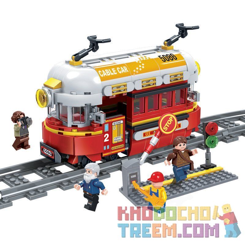 Winner 5086 non  TÀU DING DING bộ đồ chơi xếp lắp ráp ghép mô hình Trains Tàu Hỏa 361 khối