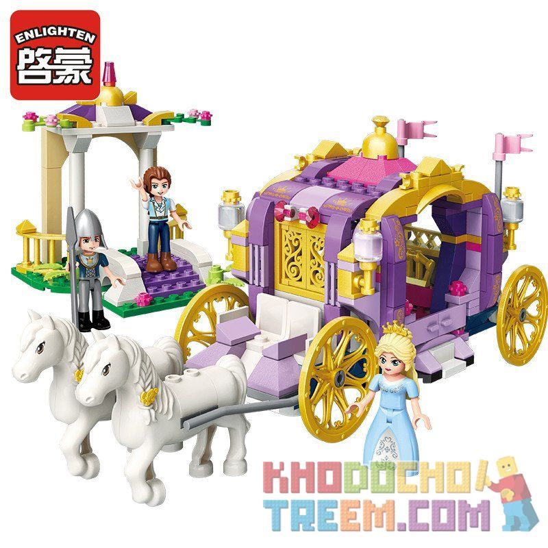 Enlighten 2605 Qman 2605 non  VIOLET ROYAL CAR. bộ đồ chơi xếp lắp ráp ghép mô hình Prinecess Leah PRINECESS LEAH VIOLET CARRIAGE Công Chúa Leah 358 khối