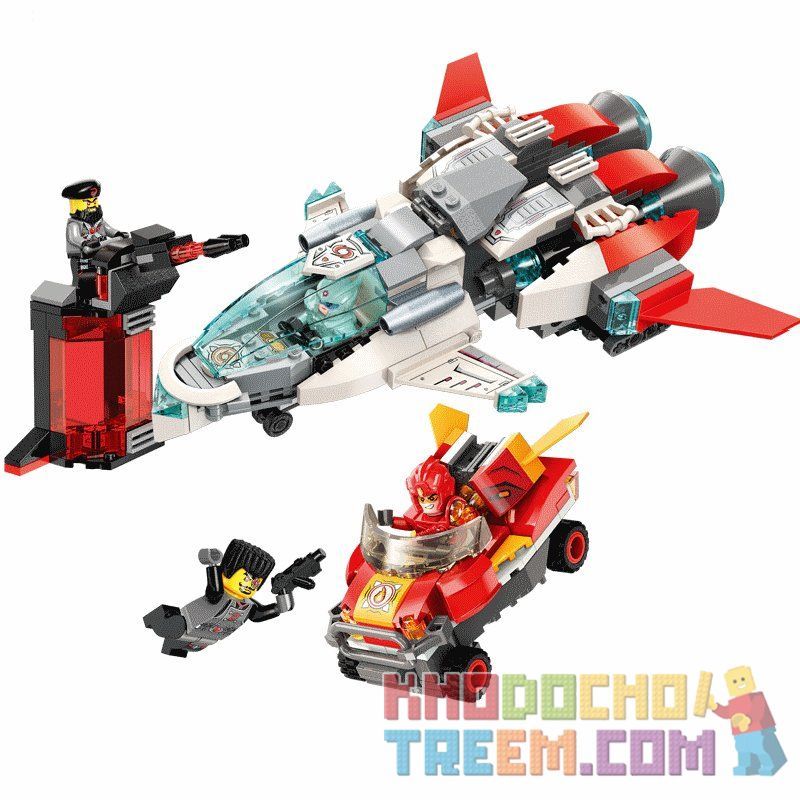 Enlighten 3403 Qman 3403 non  Ô TÔ VÀ MÁY BAY PHẢN LỰC bộ đồ chơi xếp lắp ráp ghép mô hình Power Squad Biệt Đội Siêu Đẳng 356 khối