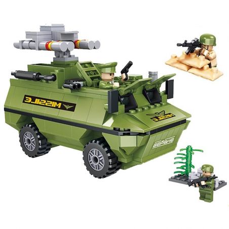 HSANHE 6458 Xếp hình kiểu  CLASSIC Anti-Aircraft Missile Vehicle Phương Tiện Tên Lửa Phòng Không 355 khối