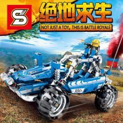 SHENG YUAN SY 7052 non  XE DÃ CHIẾN MÀU XANH DƯƠNG VÀ THÍNH ĐỎ bộ đồ chơi xếp lắp ráp ghép mô hình  BLUE BUGGY Kỹ Thuật Công Nghệ Cao Mô Hình Phương Tiện 355 khối